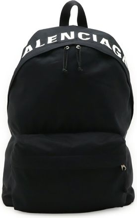 Balenciaga Black Navy White Nylon Canvas Backpack (Pre-Owned)