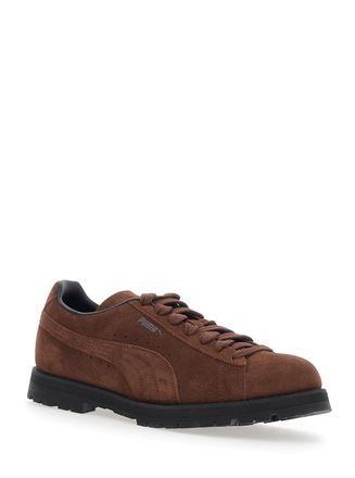 Puma Mens Sneakers, Brown Leather Leather-Rubber Trainers Leather/rubber
