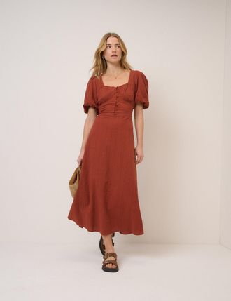 Nobody's Child Burnt Orange Melody Midi Dress