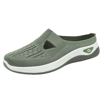 Generic Slip On Trainers Women Wide Fit Ladies Woven Breathable Walking Running Shoes Comfortable Arch Support Soft Sole Athletic Tennis Sneakers Non Slip Low