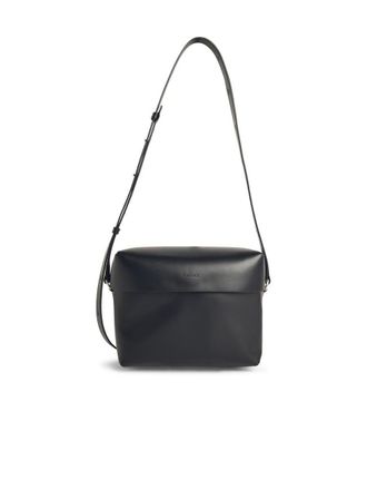 Jil Sander Lid Black Leather Crossbody Bag