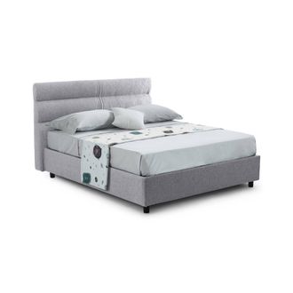 Dmora Cama De Plaza Y Media Briona, Desenfundable, Con Caj&oacute;n Hecho En Italia, Dimensiones Del Colch&oacute;n 120x200 Cm, Gris