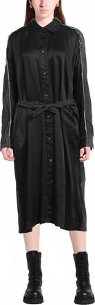 Diesel D-Paige Stram Silk Denim Midi Dress In Black