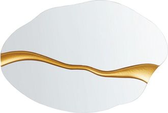 Beliani Beliani - Espejo de pared de estilo moderno en color dorado 60 x 90 cm Poivres