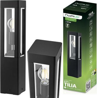 OEM L&aacute;mpara De Jard&iacute;n Exterior De Aluminio Negro E27 Ip44, Poste De 50 Cm, Tilia Lumiled