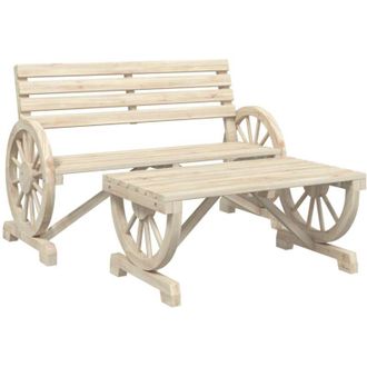 vidaXL Vidaxl - Juego De Muebles De Jard&iacute;n 2 Piezas Madera Maciza De Abeto