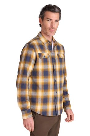Mountain Warehouse Trace Mens Flannel Long Sleeve Shirt - Lightweight & Breathable Casual Checks Shirt in 100% Cotton with Buttoned Front Pockets - for Travel & Walking 