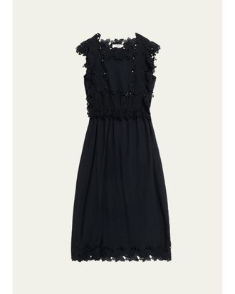 Sea New York Eleannora Embroidered Midi Dress