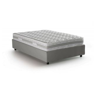 Dmora Talamo Italia - Cama De Plaza Y Media Gaia, Cama Contenedor Con Revestimiento De Tela, 100% Made In Italy, Apertura Lateral, Con Colch&oacute;n Cm 120x190 In