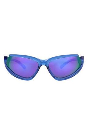 Balenciaga 71mm Shield Sunglasses in Blue Blue Violet at Nordstrom Rack