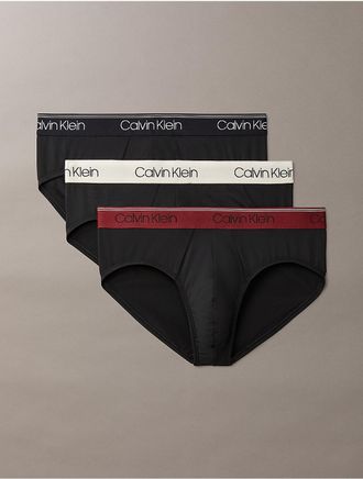 Calvin Klein Mens Micro Stretch 3-Pack Hip Brief - Multi - XL