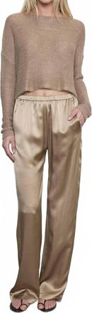 Enza Costa Linen Open Knit Bateau Sweater In Flax
