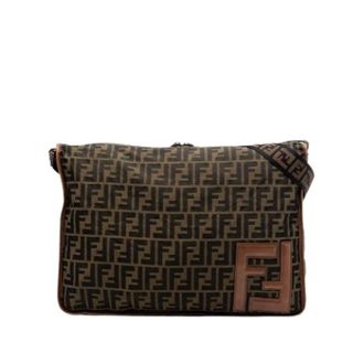 Fendi Pre-owned Cross Body Bags, female, Brown, Size: ONE SIZE Pre-owned Canvas Crossbody Bag