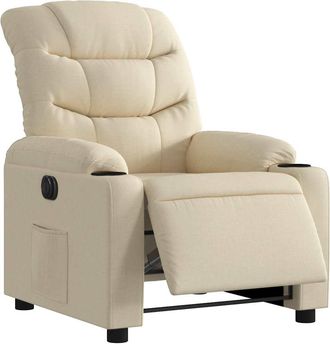 vidaXL Vidaxl - Sill&oacute;n Reclinable El&eacute;ctrico De Tela Crema