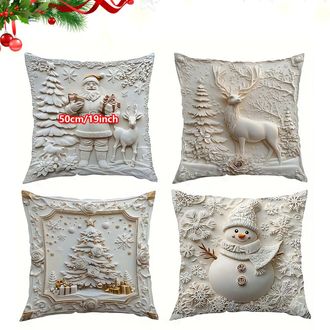 OEM Cojines Navide&ntilde;os, Roca Invernal, Criatura De Nieve - 50x50