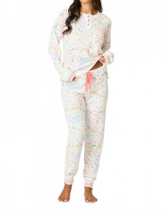 PJ Salvage Ski Jammie Classics Fa La La Pajama Set In Ivory