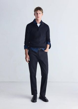 Mango Polo in jersey a maglia fine navy - Uomo - XXL - MANGO MAN