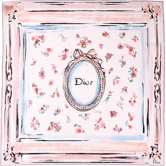 Dior Flowers Frame Silk Scarf