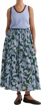 Kowtow Poet Midi Skirt In Misty Floral