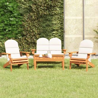 vidaXL Juego De Muebles De Jard&iacute;n Adirondack 4 Piezas Madera Acacia Vidaxl