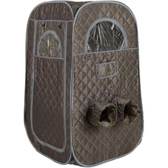 Costway Sauna a Vapore Portatile 3L, Sauna da Casa con 9 Livelli di Regolazione della Temperatura da 40-65&deg;, Telecomando, Sedia Pieghevole e Massaggiatore