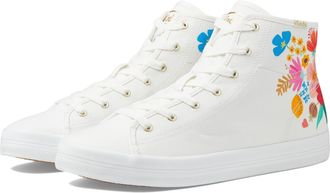 Keds x Rifle Paper Kickstart Hi Sicily, White, 3 UK
