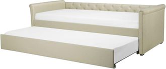 Beliani Sofá cama de tejido beige 80x200