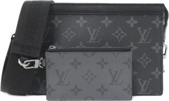 Louis Vuitton Black Gris Coated Canvas Shoulder Bag (Pre-Owned)