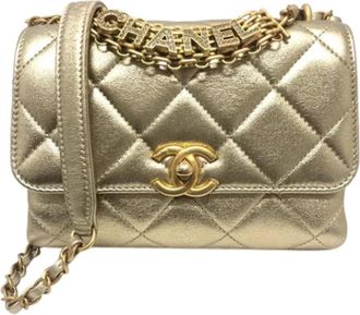 Chanel Pre-owned Leather chanel-bags - Dames - Vintage Schoudertas - Geel - ONE Size - Vintage