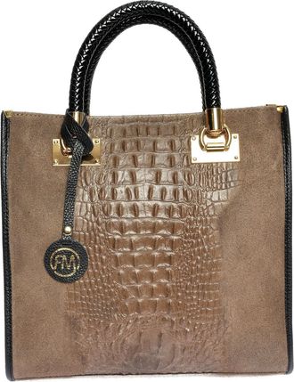 Roberta M Beige Rundleer Tas