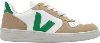 Veja V-10 Leather White Emeraude Sahara - Dames - Sneakers - Veelkleurig - 37 EU - Katoen - Schoenen