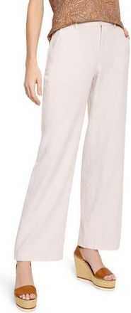 Nic+Zoe Eliot Cotton & Linen Wide Leg Pants in Neutral Mix at Nordstrom Rack, Size 14