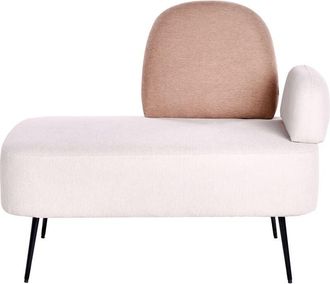 Beliani Beliani - Single Chaise Lounge Right Hand Minimalistic Design Beige and Brown Arcey