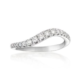 Ross-Simons Diamond Wavy Ring in Sterling Silver