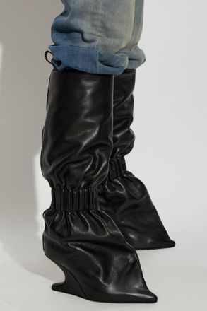 Rick Owens Wedge Boots Cantitaquito 8, Womens, Black