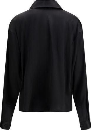 Tom Ford Womens Stretch Silk Shirt Black Silk; Elastane