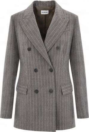 P.A.R.O.S.H. Tailored Double-Breasted Blazer With Classic Pinstripe Pattern