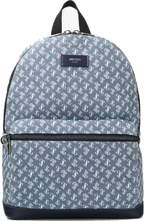 Jimmy Choo London Wilmer Denim JC Monogram Backpack