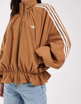 adidas Originals blusa oversize Firebird top da tuta marrone in esclusiva per ASOS