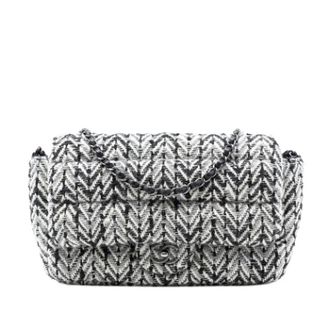 Chanel Pre-owned Classic Flap Schoudertas - Dames - Pre-owned - Grijs - Maat: ONE Size Leer