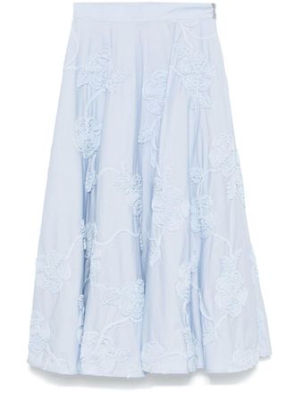 Rotate Maxi-rok met bloemenapplicatie - Blauw
