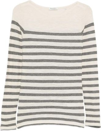 Marc O'Polo striped T-shirt - women - Organic Cotton - M - Neutrals