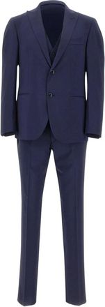 Corneliani Kostuums, Heren, Blauw, M, Single Breasted Suits