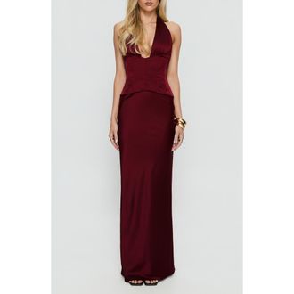 Princess Polly In a Trance Corset Halter Gown in Red at Nordstrom, Size 6