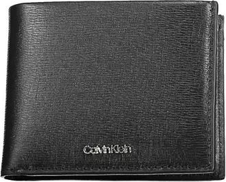 Calvin Klein Mens Leather Bifold Wallet - Black - One Size