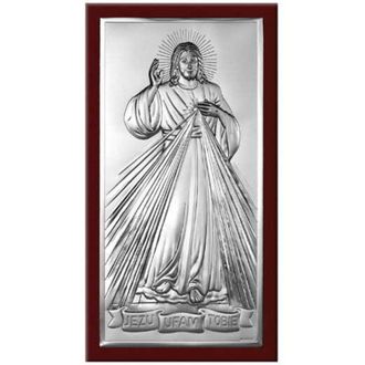 OEM Cuadro En Plata Jes&uacute;s, En Ti Conf&iacute;o, Recuerdo De La Primera Comuni&oacute;n, Jubileo, Con Grabado 6443wm 15 X 27 Cm