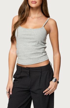 Edikted Cotton Camisole in Grey Melange at Nordstrom, Size X-Small
