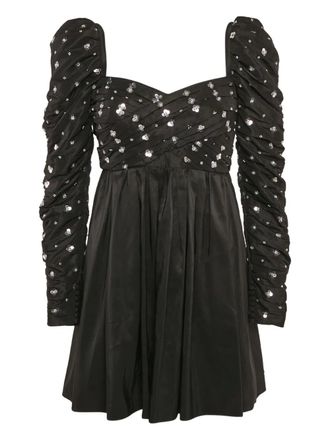 Self Portrait puff-sleeves mini dress - Black