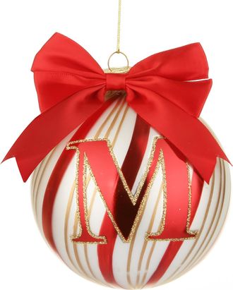 KASANOVA Pallina Natale con lettera M 10 cm Circus rosso