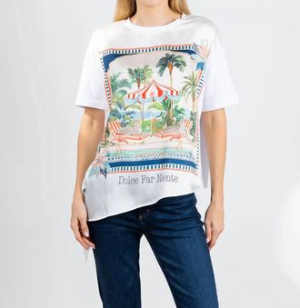 Vilagallo Keira En Ibiza Short Sleeve Tee In White/multi